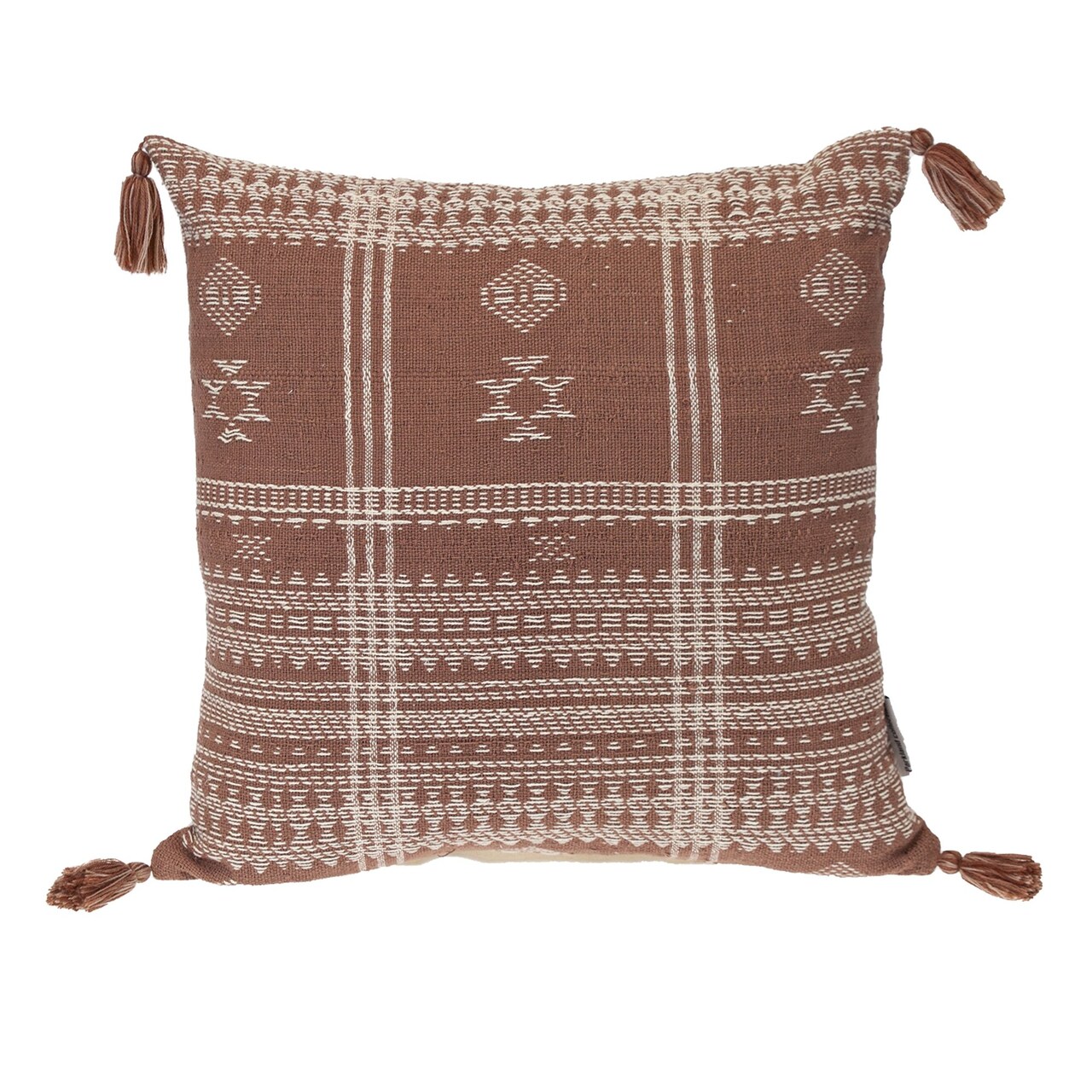 Edge Collections - 18" x 18" Textured Boho Tribal Throw Pillow - 1 Piece